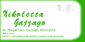 nikoletta gajzago business card