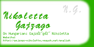 nikoletta gajzago business card